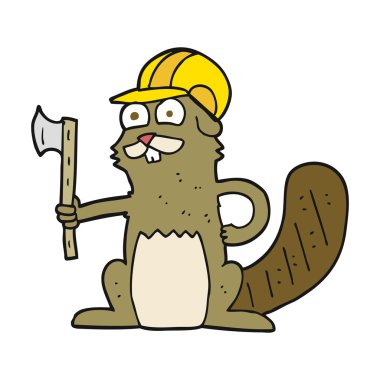 Behand çizilmiş çizgi film kunduzu