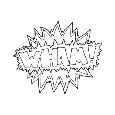 siyah beyaz çizgi film patlama işareti