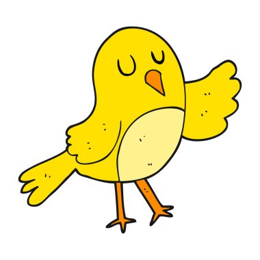 serbest çizilmiş karikatür kuş