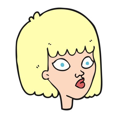 çizgi film kadın yüzü