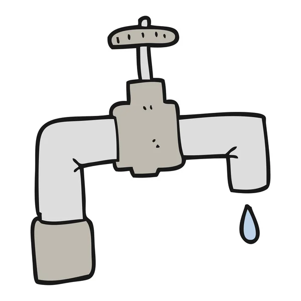 Karikatur tropfender Wasserhahn — Stockvektor