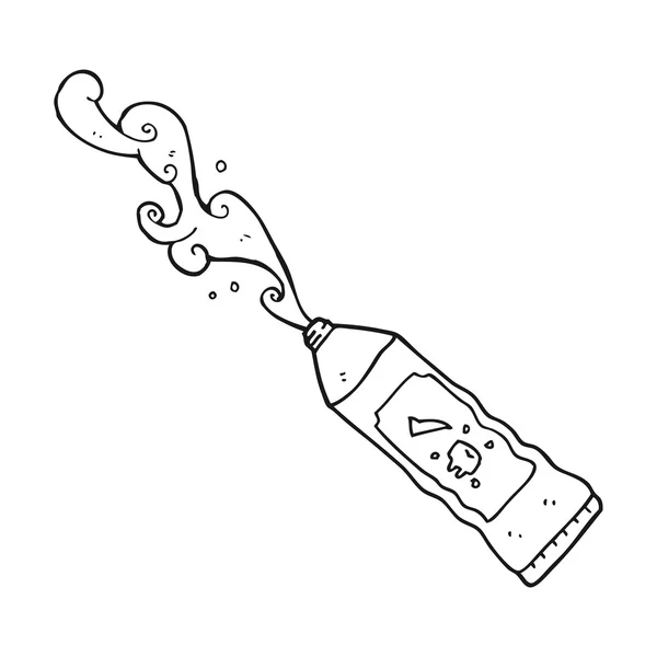 潮吹き白黒漫画の歯磨き粉 — ストックベクタ