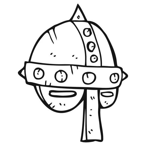 Dessin à main levée dessin animé casque médiéval — Image vectorielle