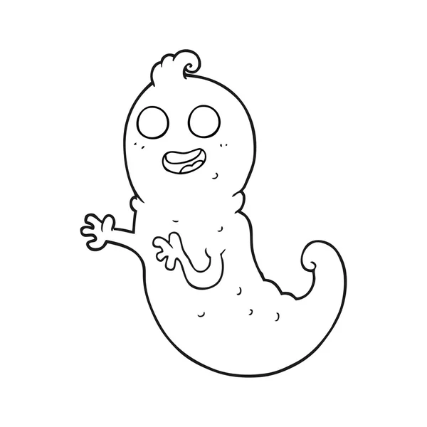 Zwart-wit cartoon ghost — Stockvector