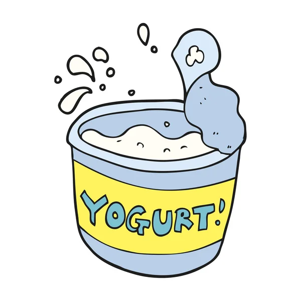 FreeHand ritade cartoon Yoghurt — Stock vektor