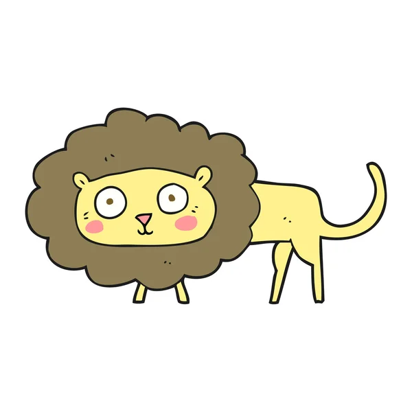 Lion dessin animé dessiné à main levée — Image vectorielle