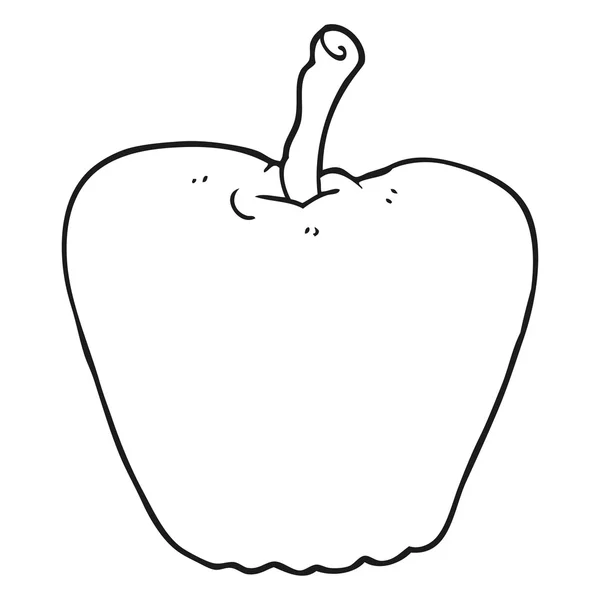 Černé a bílé kreslené jablko — Stockový vektor
