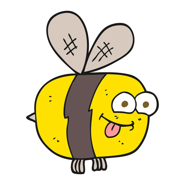 FreeHand getekende cartoon bee — Stockvector