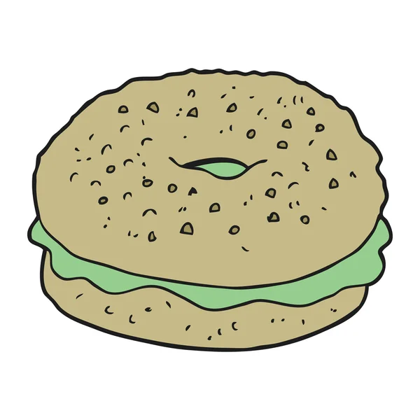 Freehand drawn cartoon bagel — Stock Vector