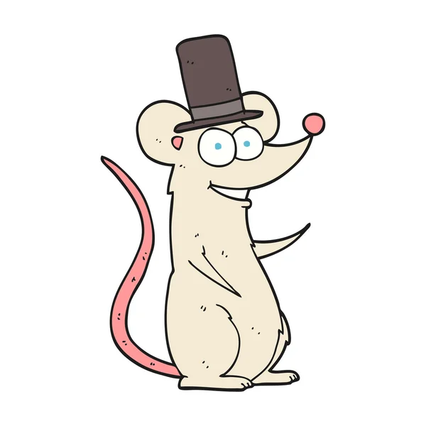 Ποντίκι καρτούν στο κορυφή καπέλο — Διανυσματικό Αρχείο