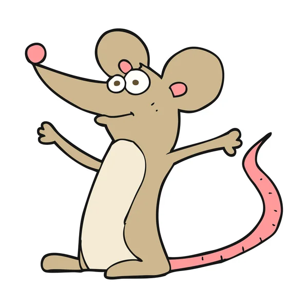 Ratón de dibujos animados dibujado a mano alzada — Vector de stock