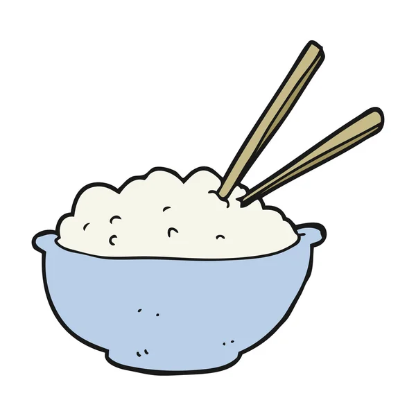 Cuenco de dibujos animados de arroz — Vector de stock