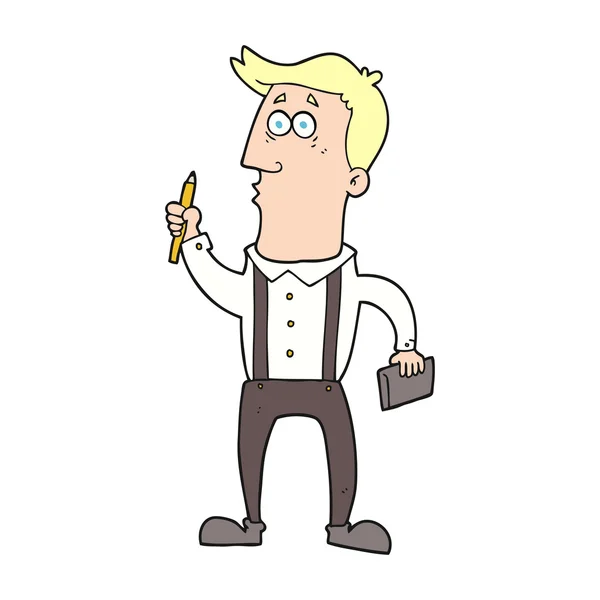 Cartoon man met laptop — Stockvector