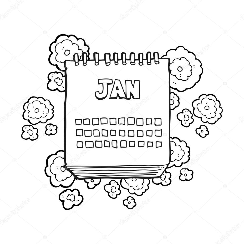 Calendrier Dessin Anime Noir Et Blanc Montrant Le Mois De Janvier Image Vectorielle Par Lineartestpilot C Illustration Calendrier Dessin Anime Noir Et Blanc Montrant Le Mois De Janvier Image Vectorielle Par Lineartestpilot C Illustration