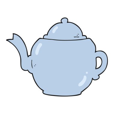 serbest çizilmiş karikatür çaydanlık