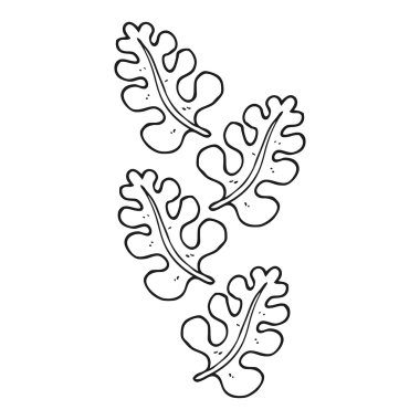 siyah beyaz çizgi film yaprakları