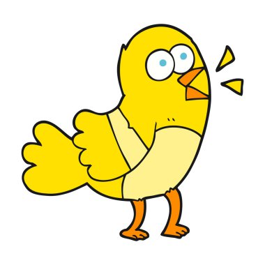 serbest çizilmiş karikatür kuş