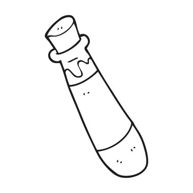 siyah beyaz çizgi film şişe kan