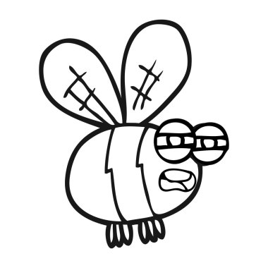 siyah beyaz çizgi film arı