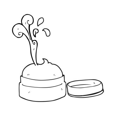 siyah beyaz çizgi film yüz kremi