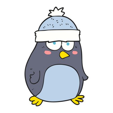 serbest çizilmiş karikatür penguen