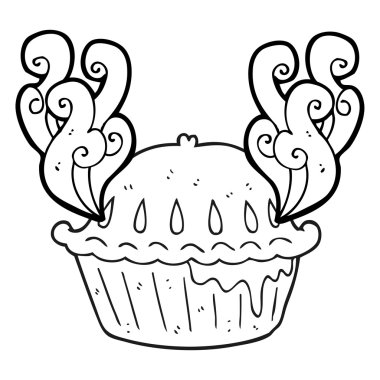 siyah beyaz çizgi film pasta