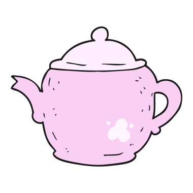 serbest çizilmiş karikatür çaydanlık