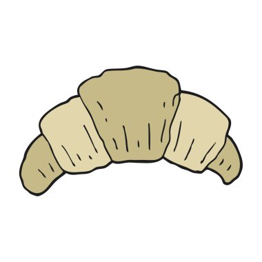 serbest çizilmiş karikatür kruvasan