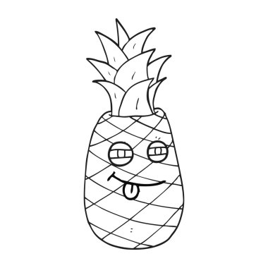 siyah beyaz çizgi film ananas