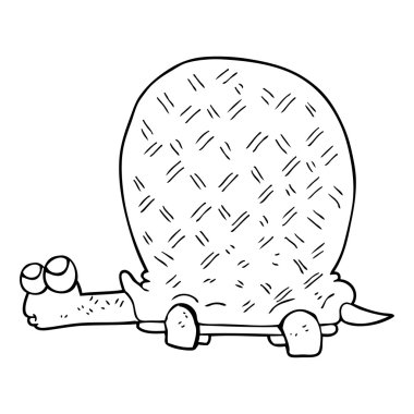 siyah beyaz çizgi film kaplumbağa