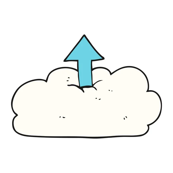 Caricatura subir a la nube — Vector de stock