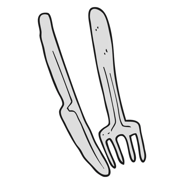Tecknad kniv och gaffel — Stock vektor