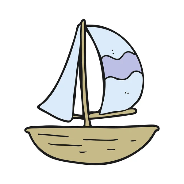 Karikatür yelkenli gemi — Stok Vektör