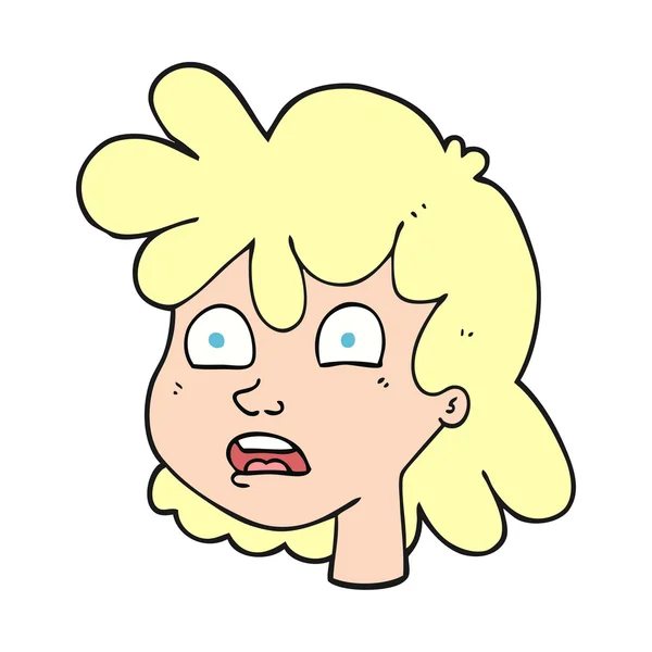 Cartone animato volto femminile — Vettoriale Stock