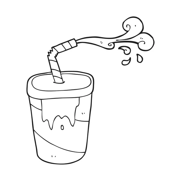 Soda de dibujos animados en blanco y negro — Vector de stock