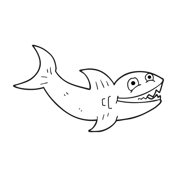 자유롭게 그려진된 만화 상어 — 스톡 벡터