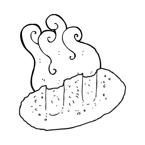 Schwarz-weißes Cartoon-Brot — Stockvektor