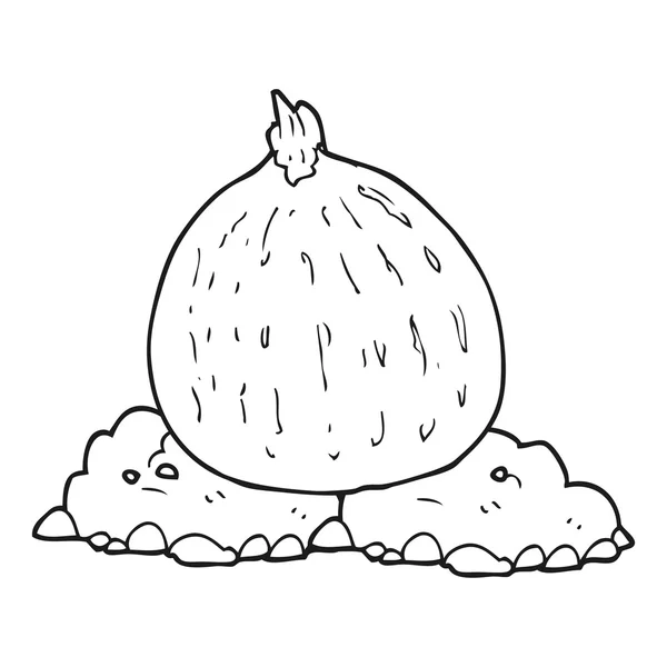 Calabaza de dibujos animados en blanco y negro — Archivo Imágenes Vectoriales