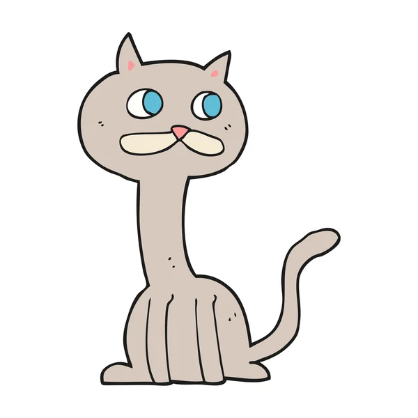FreeHand tecknad katt — Stock vektor