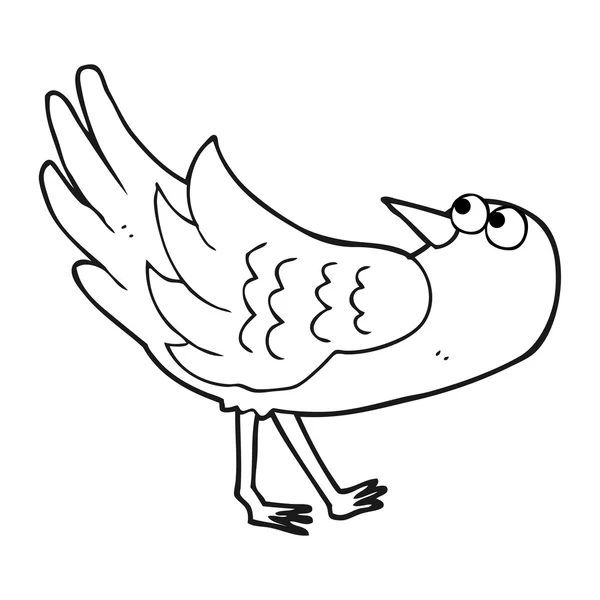 Aves de dibujos animados en blanco y negro — Vector de stock