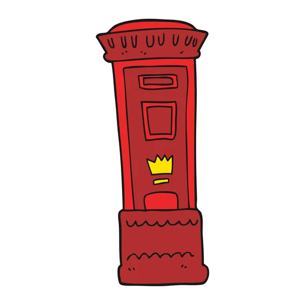 Cartoon british post box — Stock Vector