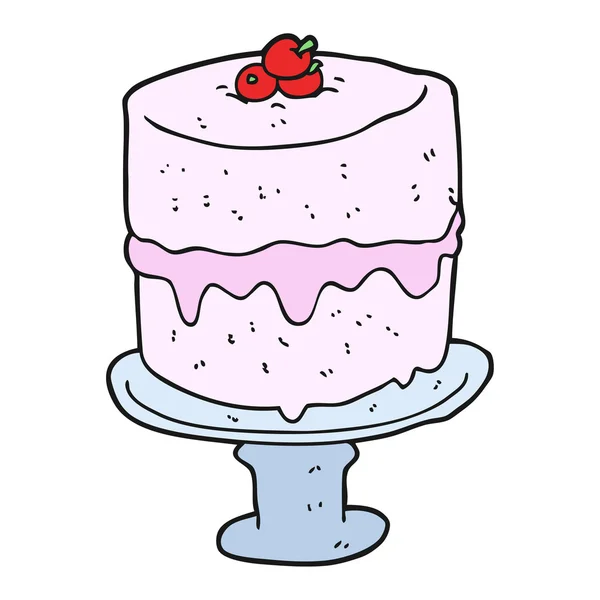 Gâteau de dessin animé à main levée — Image vectorielle