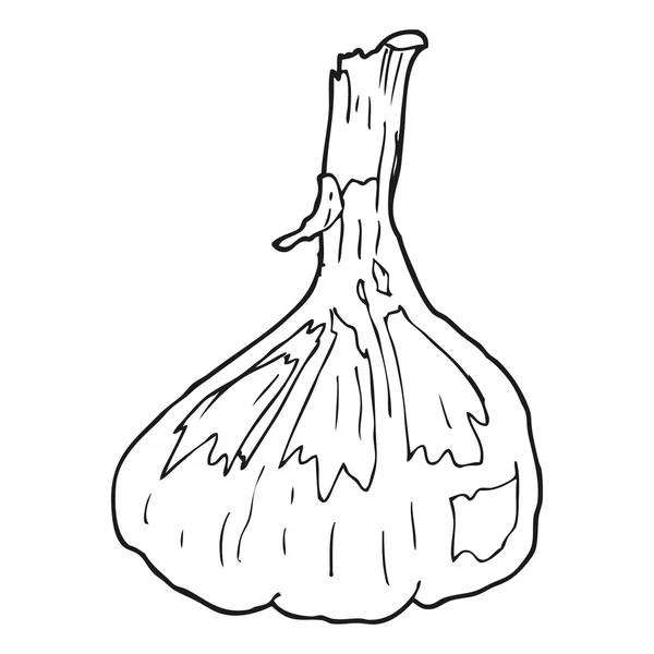 Freehand textured cartoon garlic — Stock Vector