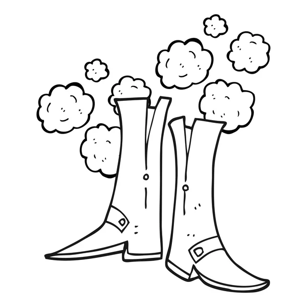 Černé a bílé kreslené boty — Stockový vektor