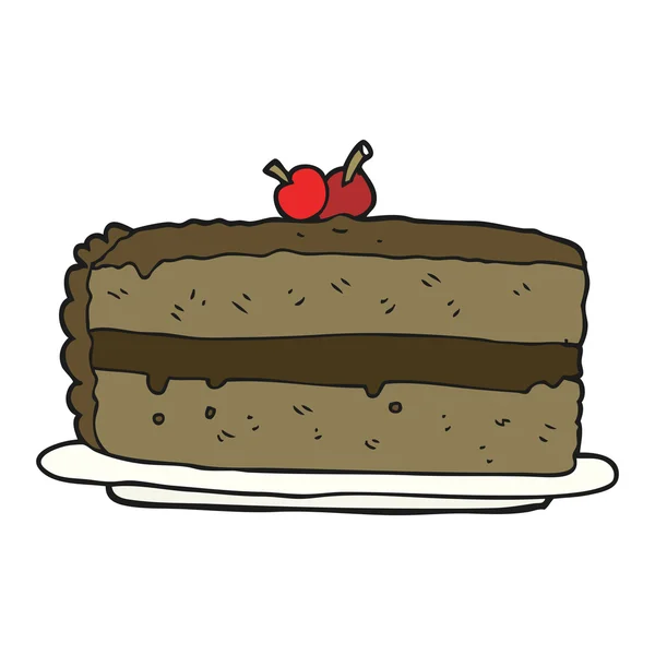 Torta de dibujos animados dibujado a mano alzada — Vector de stock