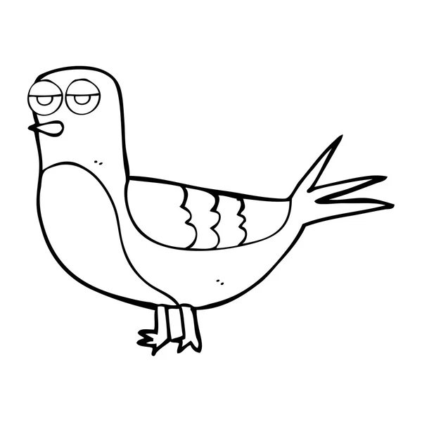 Schwarz-weiße Cartoon-Taube — Stockvektor