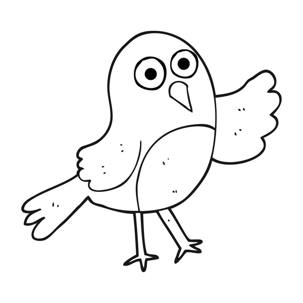Чорно-білий мультяшний птах — стоковий вектор