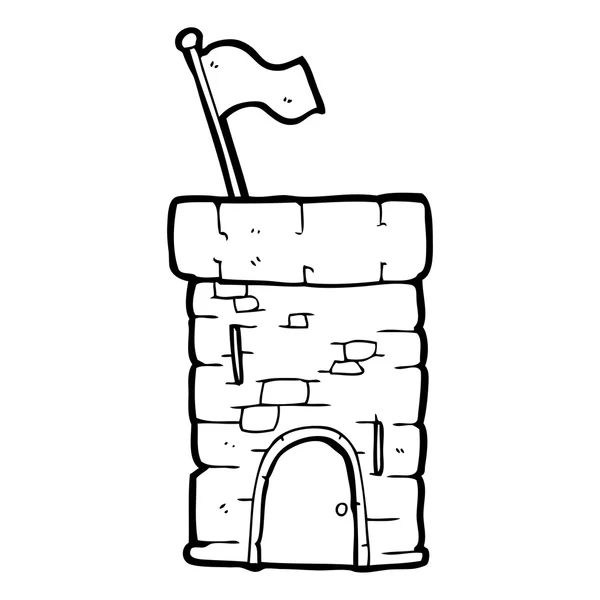 Dibujos animados dibujado a mano alzada viejo castillo — Vector de stock