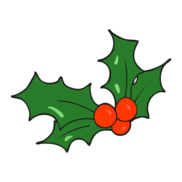 Kreslené vánoční holly — Stockový vektor