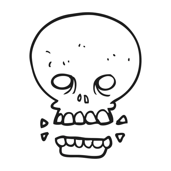 Dessin à main levée dessin animé crâne effrayant — Image vectorielle